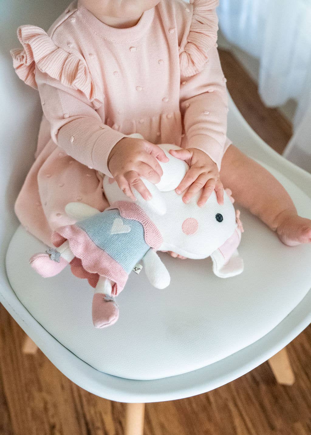 Milan Ruffle & Bobble Baby Knit Dress