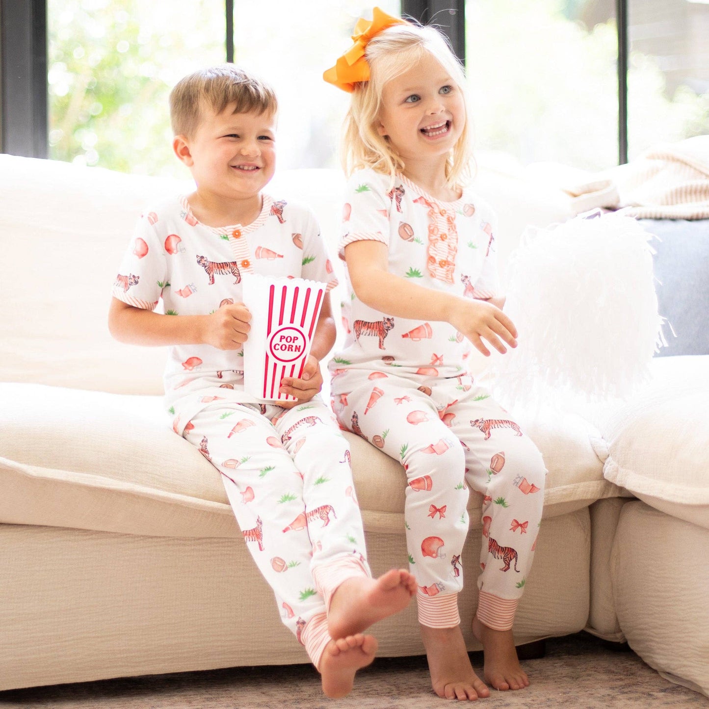 Girls Gameday Tiger Ruffle Loungewear Set