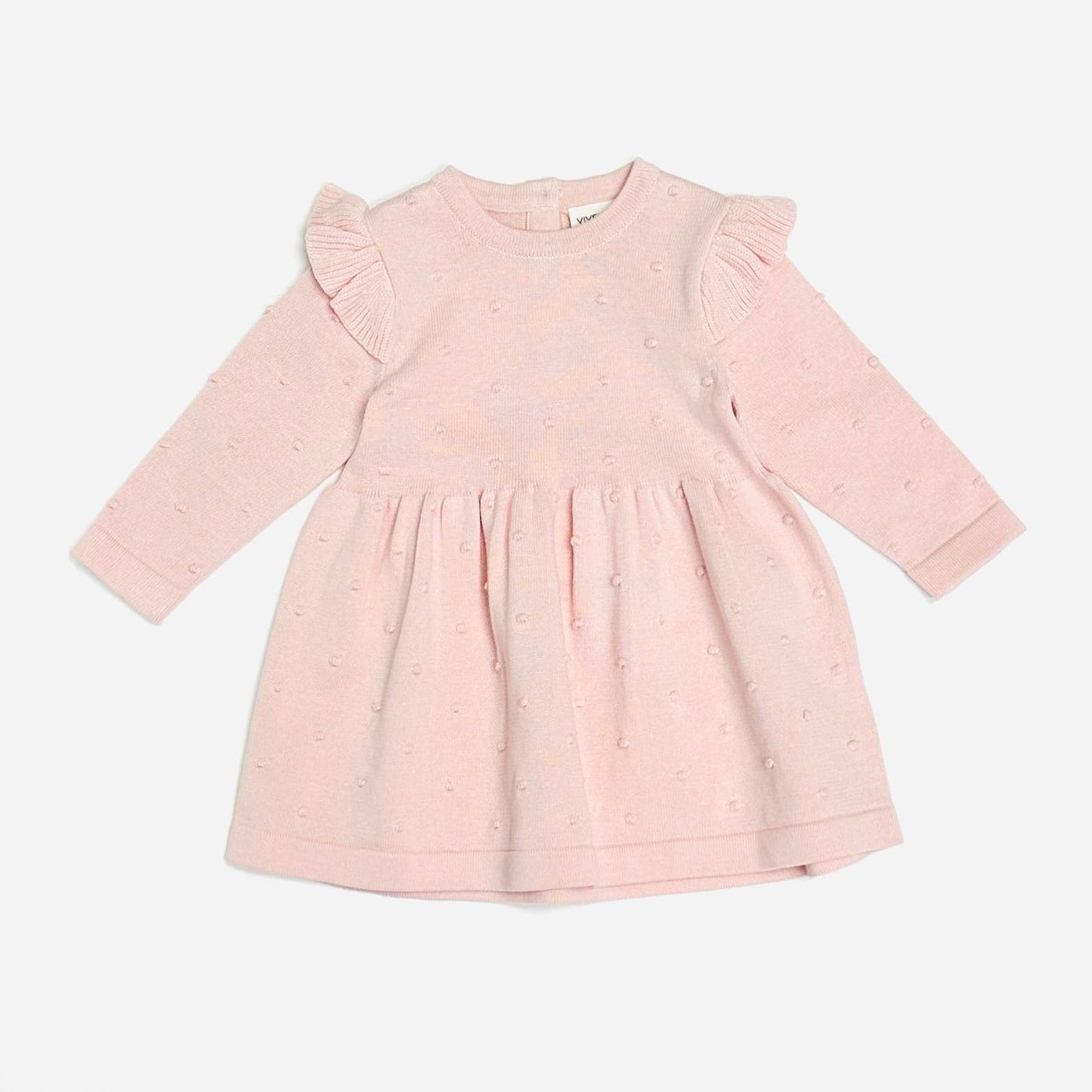 Milan Ruffle & Bobble Baby Knit Dress