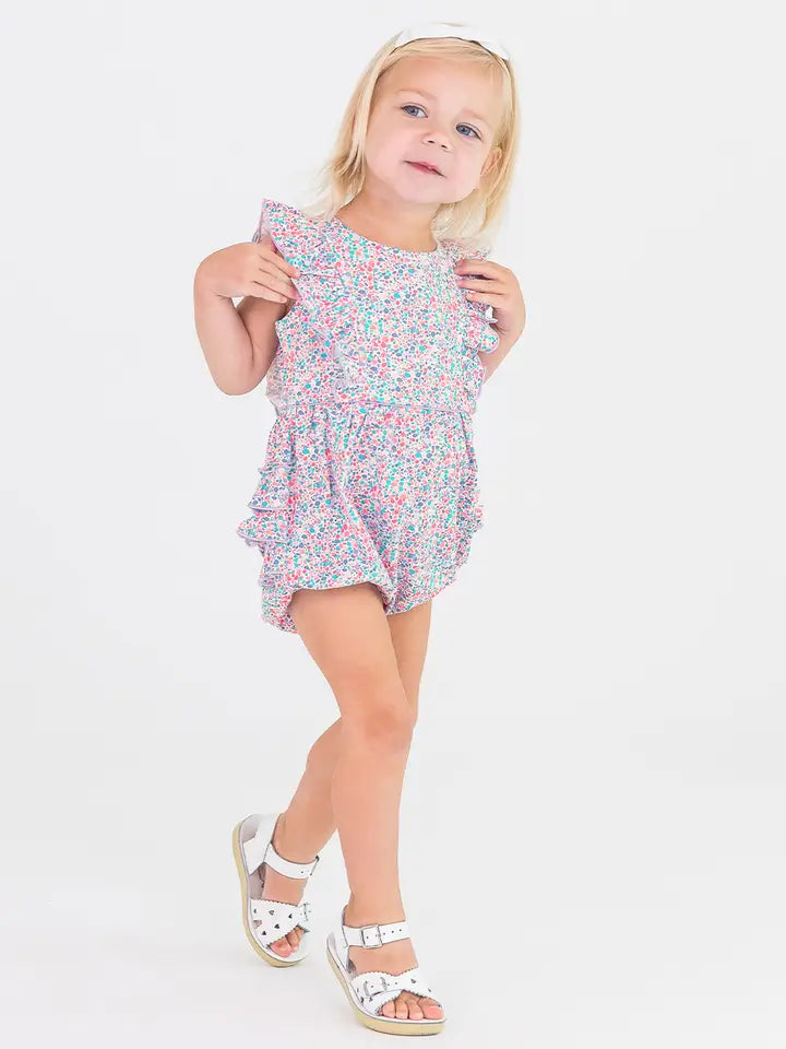 Candy Confetti Knit Sleeveless Waterfall Bubble Romper