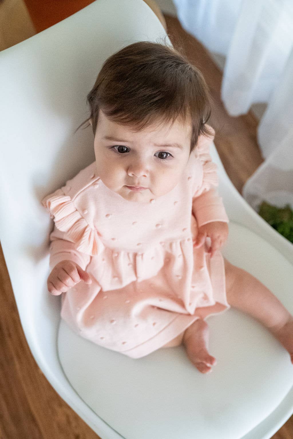 Milan Ruffle & Bobble Baby Knit Dress