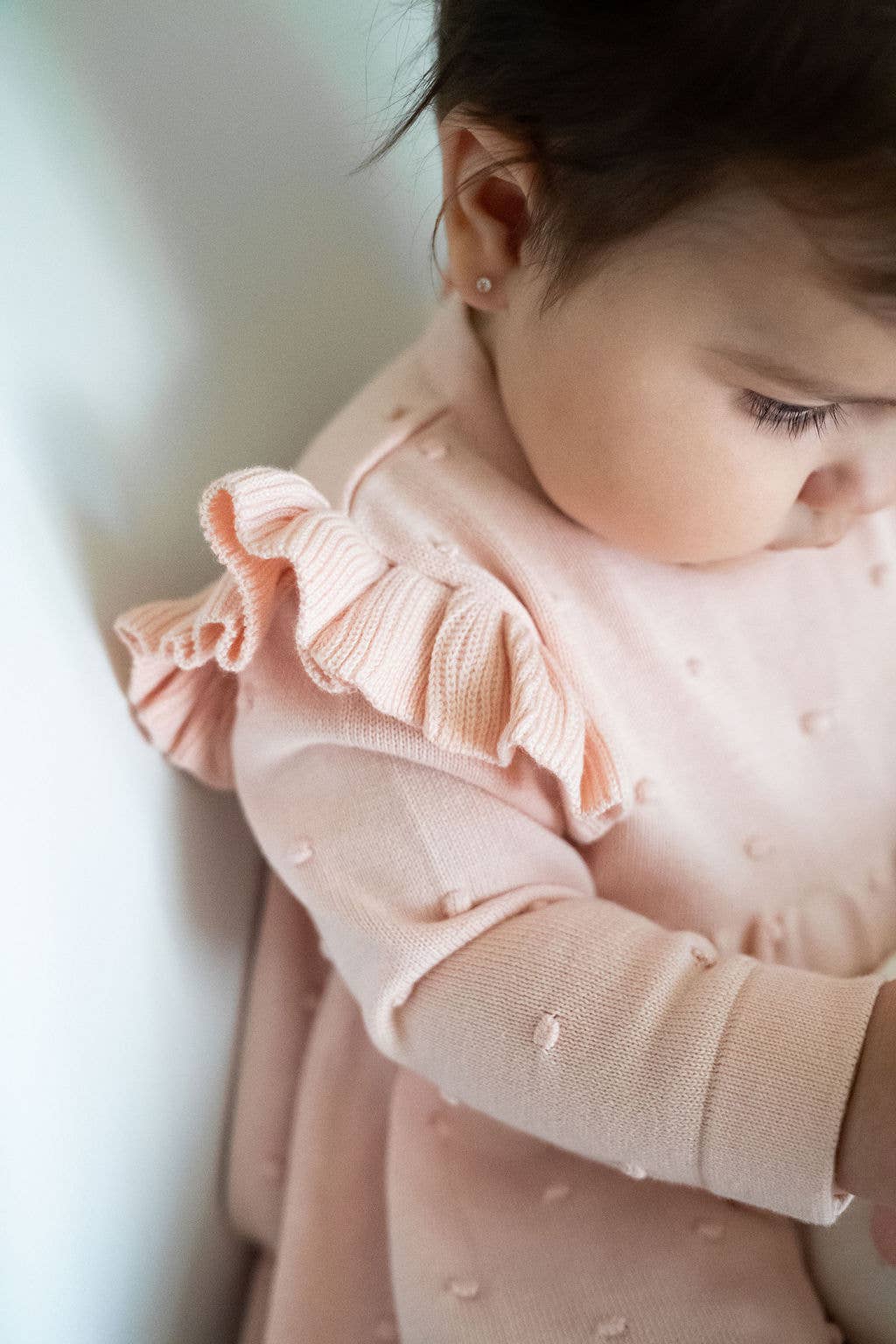 Milan Ruffle & Bobble Baby Knit Dress