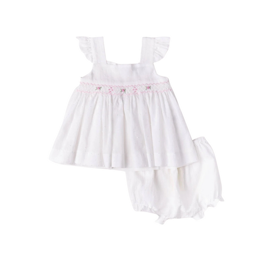 Swiss Dot Smocked Dress Set