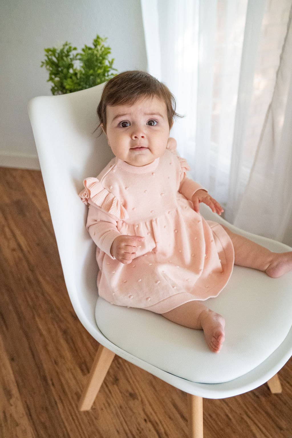 Milan Ruffle & Bobble Baby Knit Dress