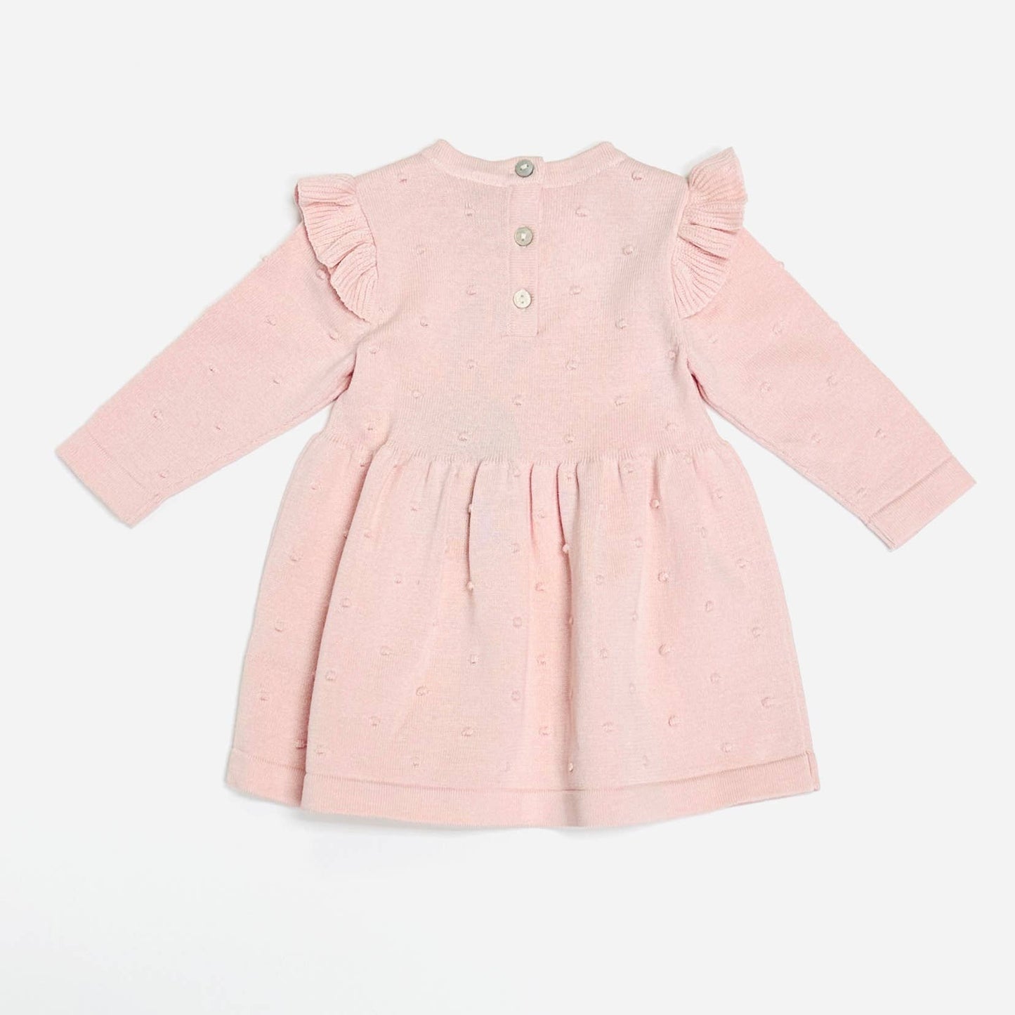 Milan Ruffle & Bobble Baby Knit Dress