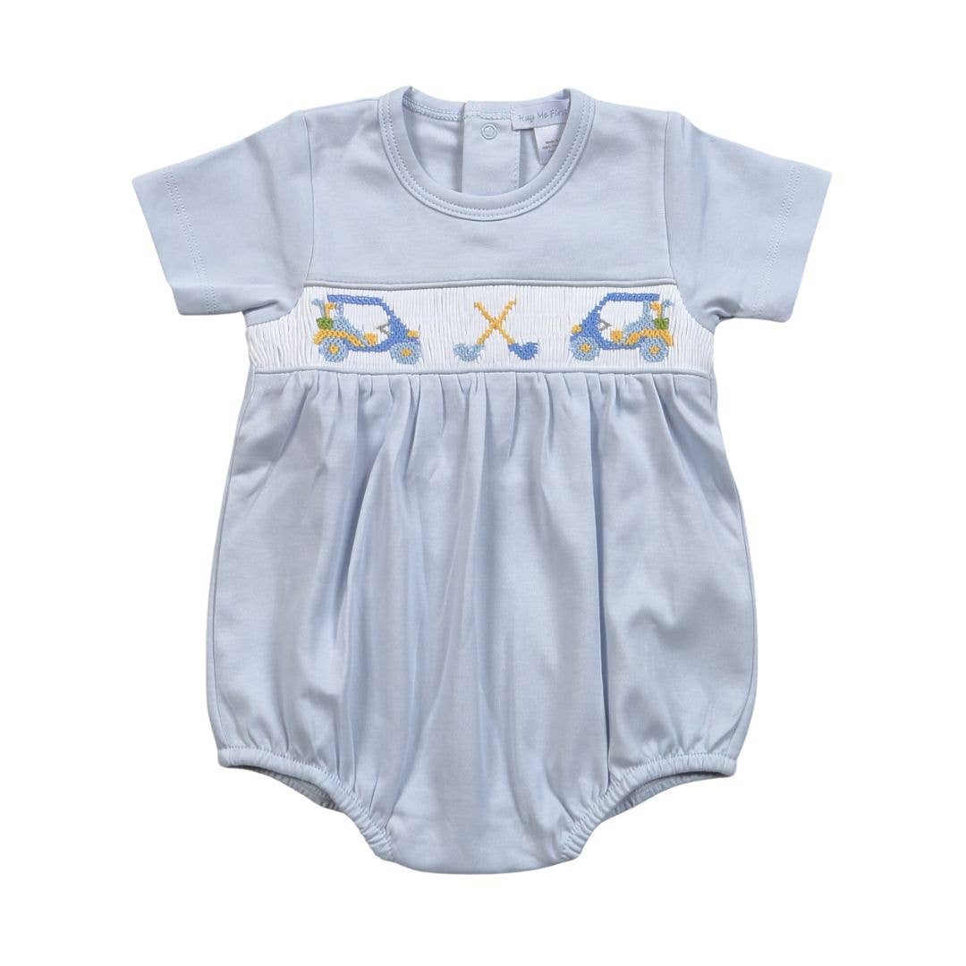 Blue Golf Hang Smocked Pima Bubble