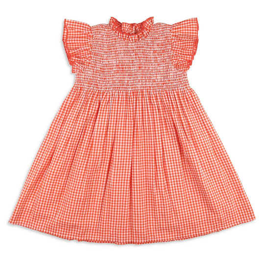 Gameday Girls Dress - Orange Check