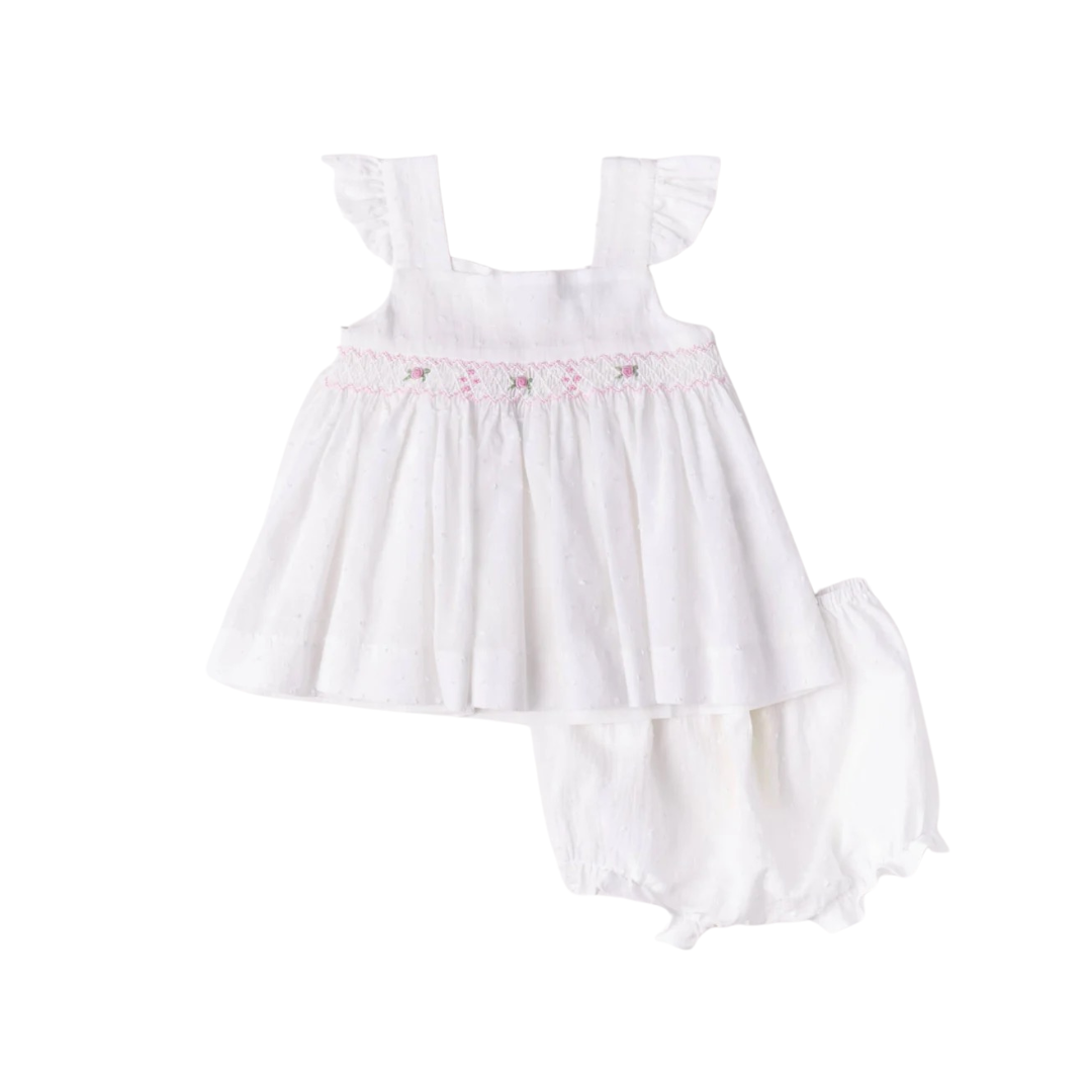 Swiss Dot Smocked Dress Set