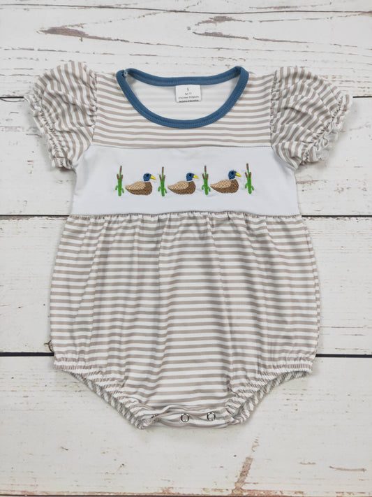 Baby Girl Duck Appliqué Onesie